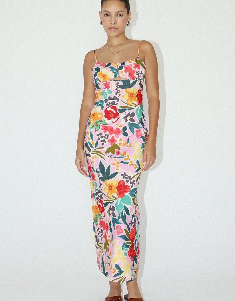 Hawaiin Floral Midi Dress