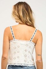 Eyelet Ribbon Tie Crop Top