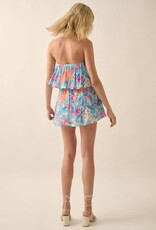 Floral Print Strapless Romper