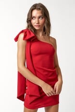 Oversized Bow One Shoulder Mini Dress