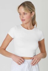 Jersey Crew Neck Crop Tee O/S White