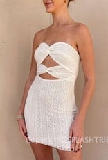 Abbi Lace Strapless Cutout Mini Dress