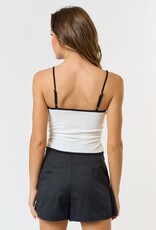 Bow Detail Contrast Cami Top