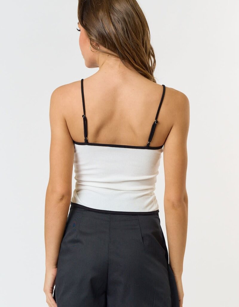 Bow Detail Contrast Cami Top