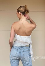 Eyelet Side Ruffle Strapless Top