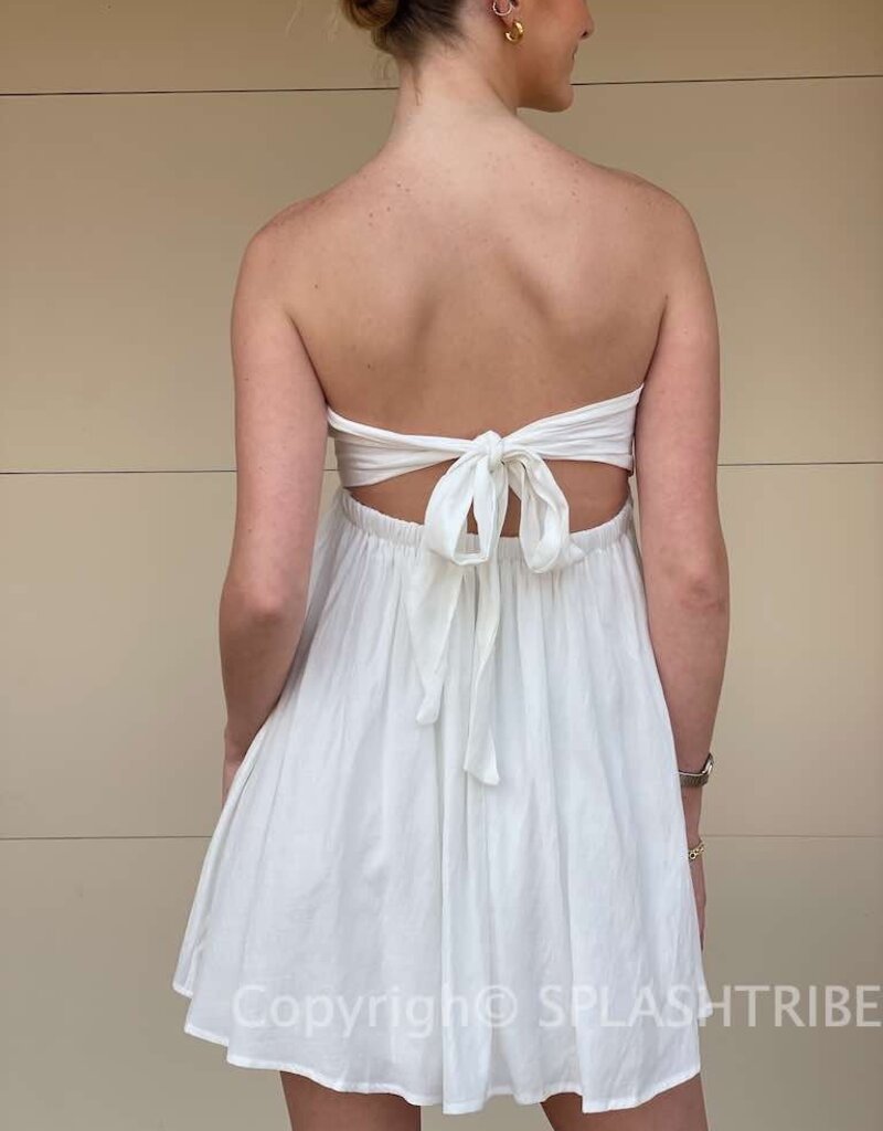 Margie Tie Back Strapless Mini Dress