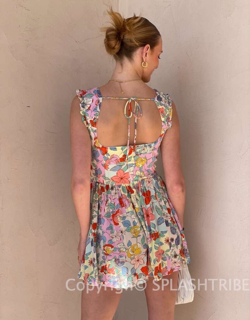 Patchwork Floral Mini Dress