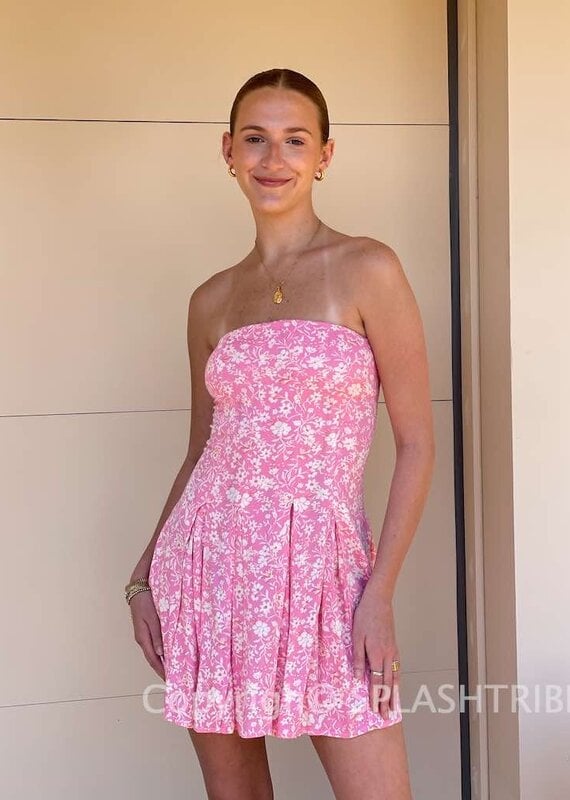 Lexie Floral Strapless Mini Dress