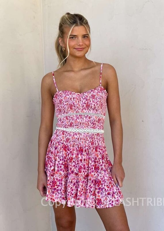 Katrina Floral Smocked Mini Dress