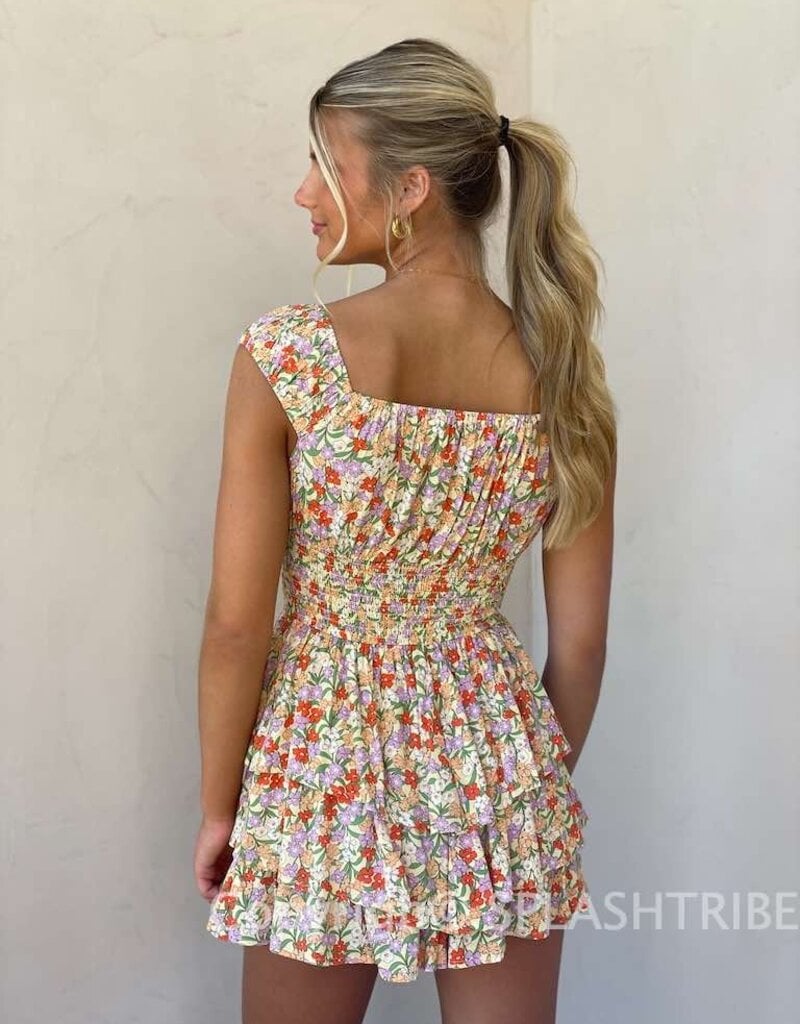 Shana Floral Tiered Romper