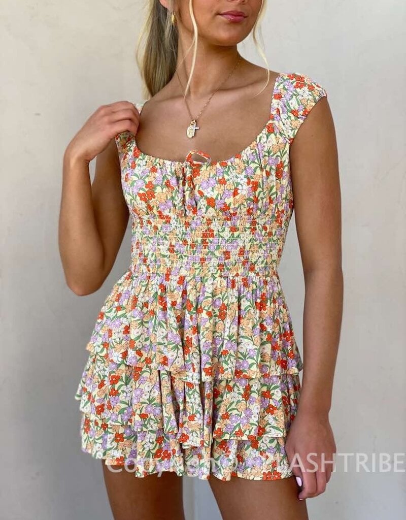 Shana Floral Tiered Romper