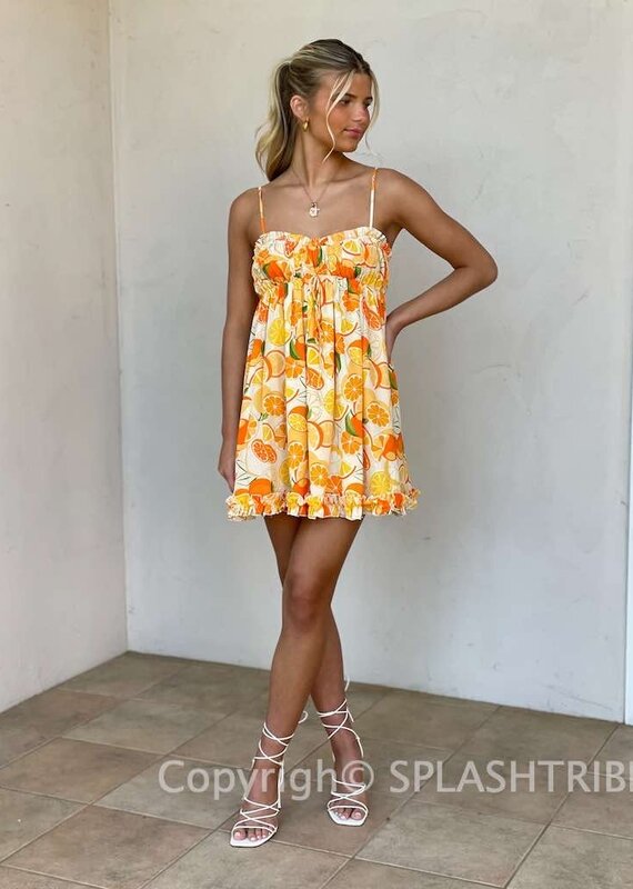 Citrus Open Back Mini Dress