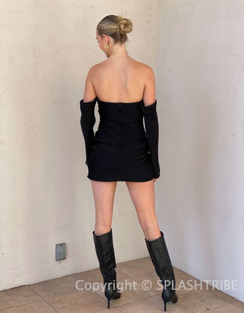 Long Sleeve Off Shoulder Mini Dress