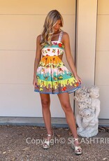 Fruit Print Cutout Mini Dress