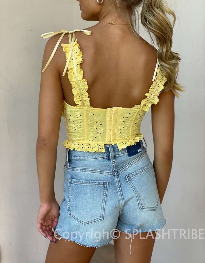 Knox Eyelet Ruffle Crop Top