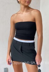 Contrast Waistband Trouser Mini Skirt