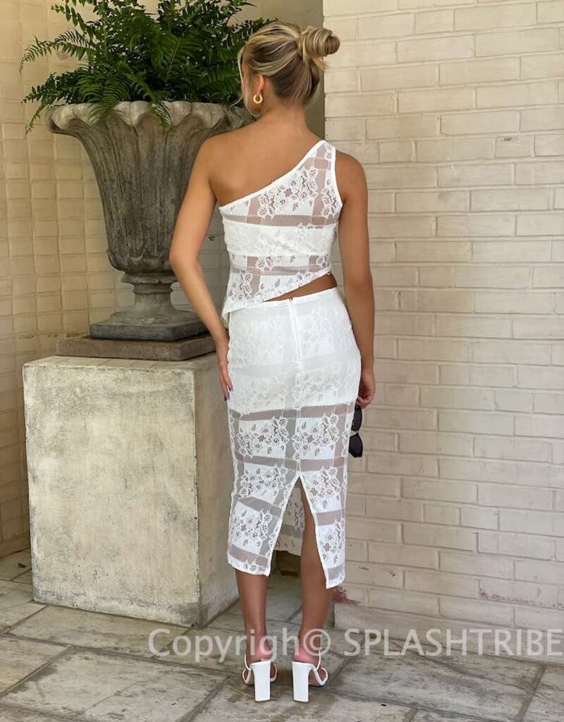 Jenner Lace Top Midi Skirt Set