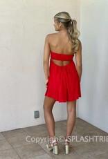 Babydoll Smocked Back Strapless Mini Dress