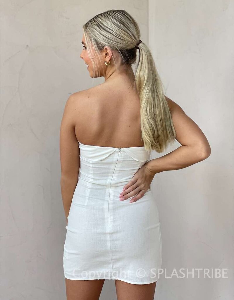 Foldover Strapless Mini Dress