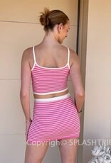 Striped Crop Top Mini Skirt Set