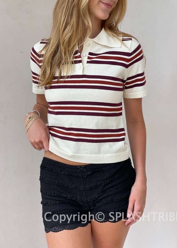 Striped Polo Short Sleeve Shirt