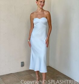Orly Satin Strapless Midi Dress