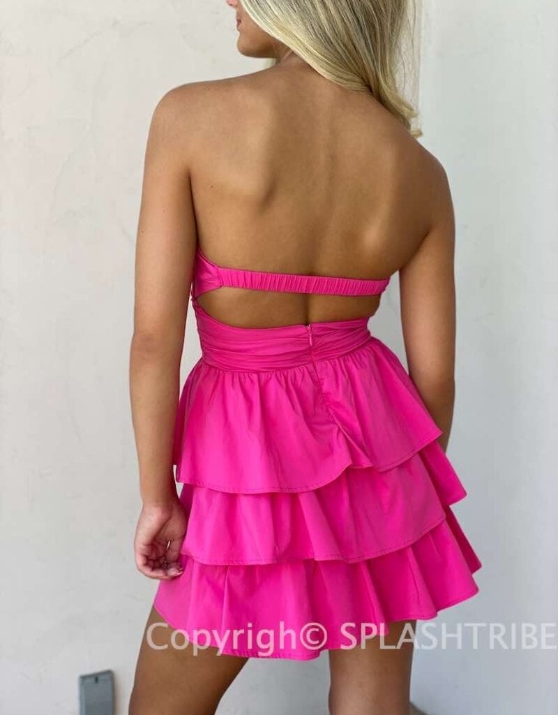 Brandt Strapless Tier Mini Dress