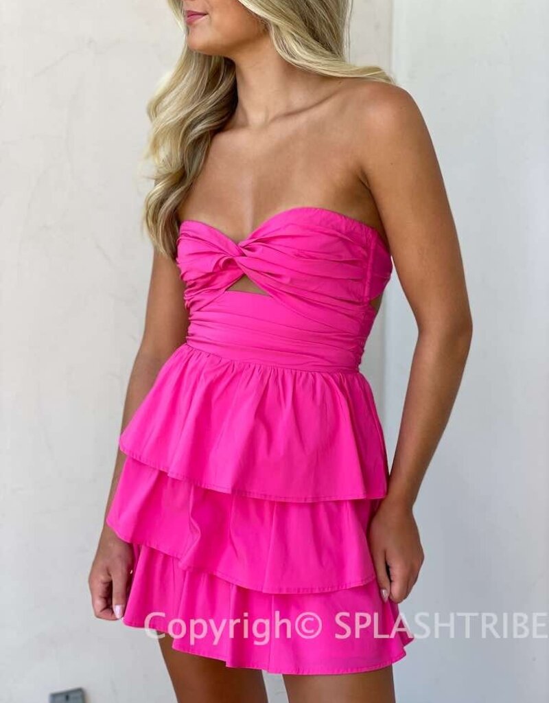 Brandt Strapless Tier Mini Dress