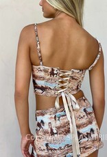 Horse Print Corset Crop Top