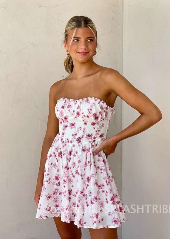 Bradford Floral Strapless Mini Dress