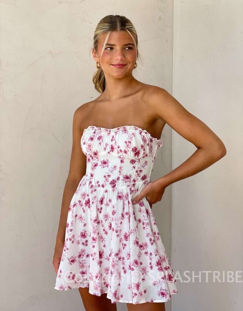 Bradford Floral Strapless Mini Dress