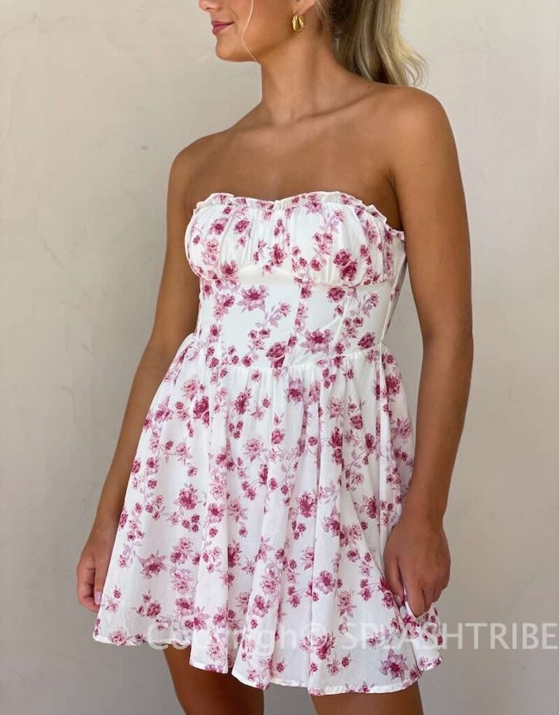 Bradford Floral Strapless Mini Dress