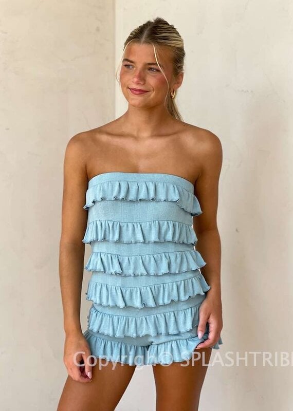 Frilly Strapless Romper