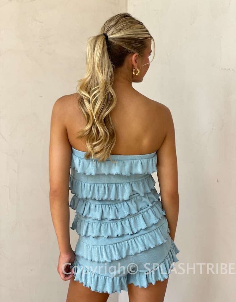 Frilly Strapless Romper
