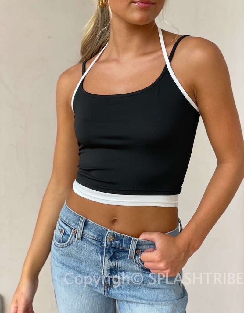 Color Block Layered Cami Crop Top