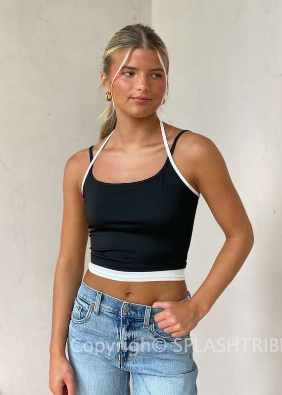 Color Block Layered Cami Crop Top