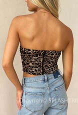 Leopard Mesh Corset Crop Top