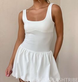 Under Bust Bubble Hem Mini Dress