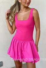 Under Bust Bubble Hem Mini Dress