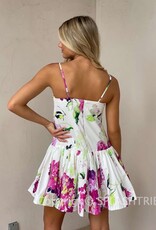 Watercolor Floral Dropwaist Mini Dress