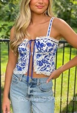 Floral Hook and Eye Cami Crop Top