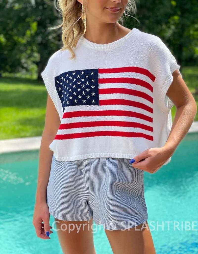 American Flag Short Sleeve Top