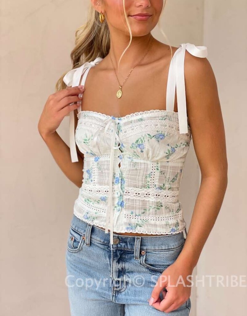 Floral Tie Strap Cami Top