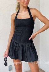 Powell Textured Bubble Hem Mini Dress