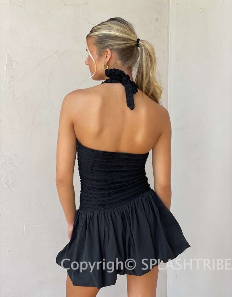 Powell Textured Bubble Hem Mini Dress