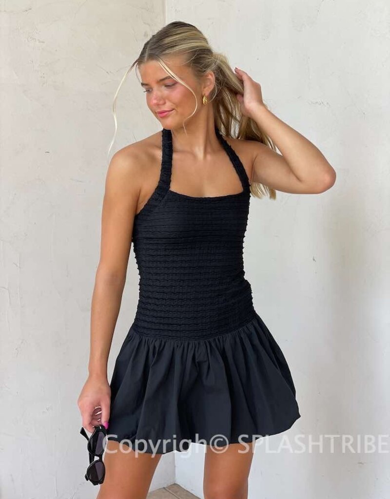 Powell Textured Bubble Hem Mini Dress
