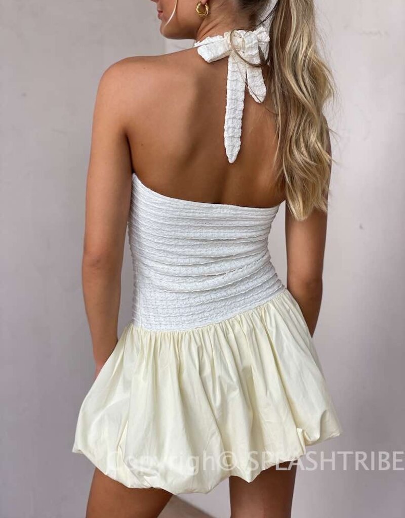 Powell Textured Bubble Hem Mini Dress