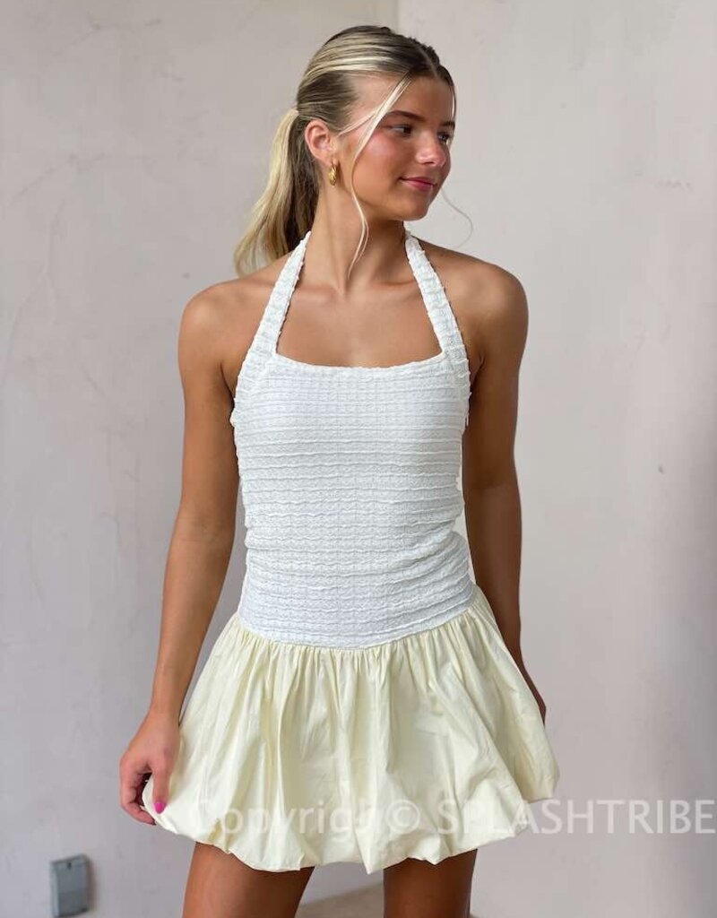 Powell Textured Bubble Hem Mini Dress