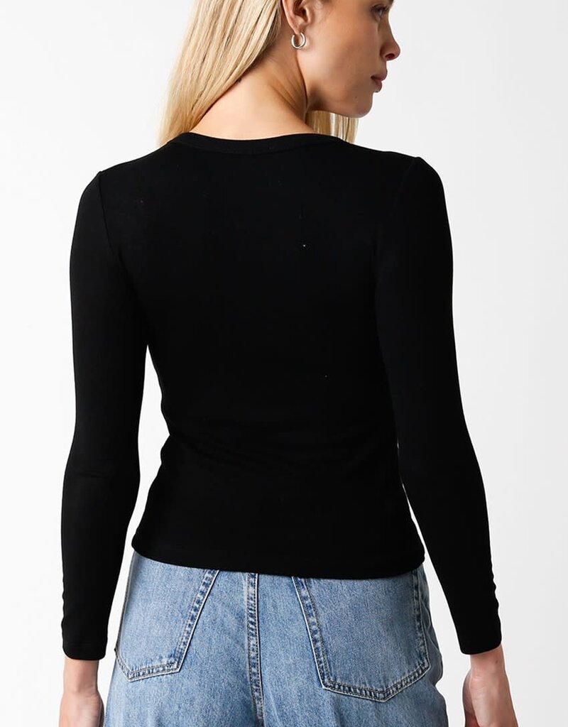 Fine Rib Long Sleeve Top