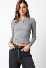 Fine Rib Long Sleeve Top